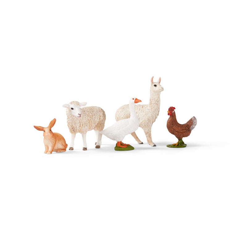 Schleich Farm World 5PC Cute Farm Animal Figurine Bundle with Toy Rabbit Sheep Llama Chicken and Goose Realistic Barnyard Figure Play Set Educational Toys for Toddlers Kids Ages 3 77536 - Image 4