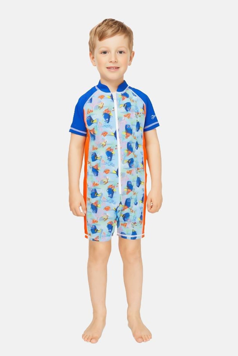 COEGA SUNWEAR Disney x Coega Toddlers Boy Allover Print One Piece Swimsuit, Multicolor  - Image 1