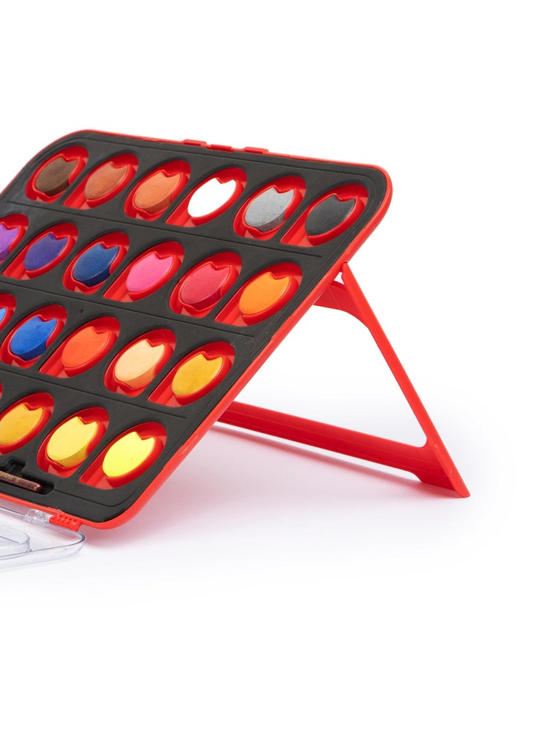 camel Camel ColorPad Watercolor Cake with Paint Brush | 24 Shade Set | Vibrant Colors | Portable Design for Outdoor Art & Competitions | Ideal for Students  - Image 3