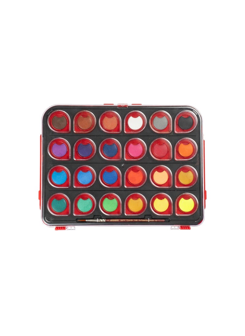 camel Camel ColorPad Watercolor Cake with Paint Brush | 24 Shade Set | Vibrant Colors | Portable Design for Outdoor Art & Competitions | Ideal for Students  - Image 2