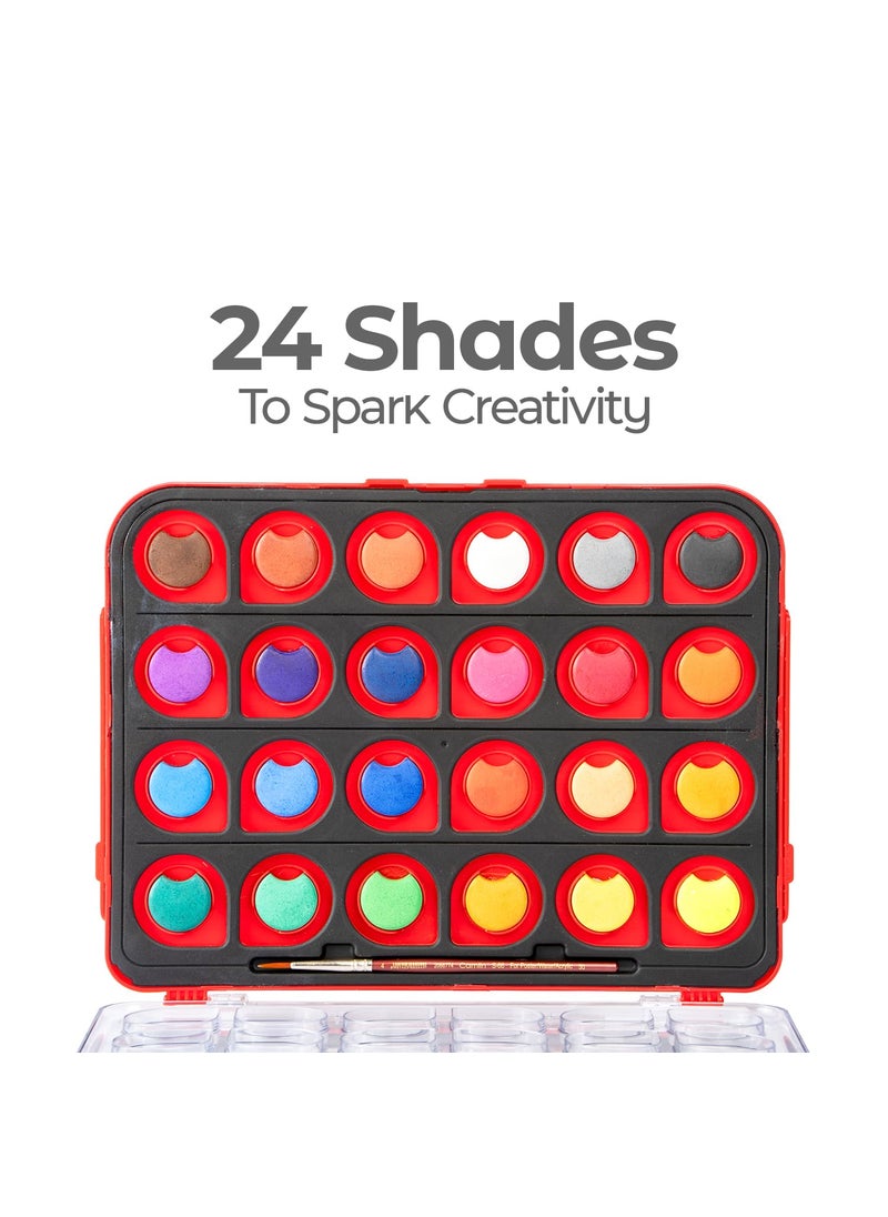 camel Camel ColorPad Watercolor Cake with Paint Brush | 24 Shade Set | Vibrant Colors | Portable Design for Outdoor Art & Competitions | Ideal for Students  - Image 5
