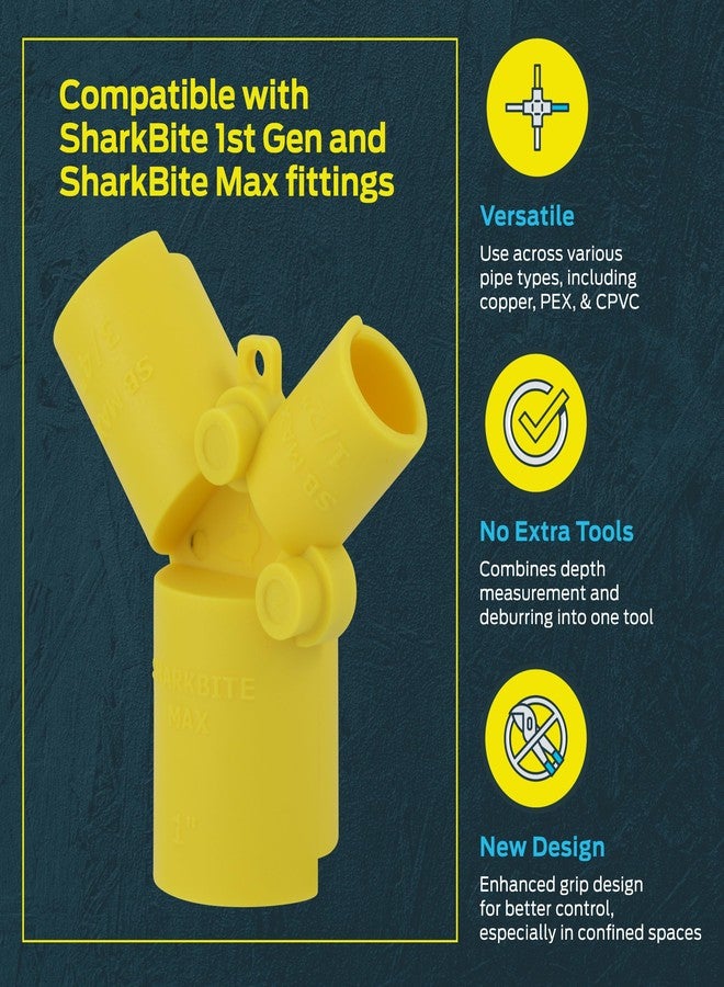 SharkBite 1/2 Inch to 1 Inch Depth Gauge and Pipe Deburring Tool, Copper, PEX, CPVC, PE-RT, HDPE, UR702A - Image 3