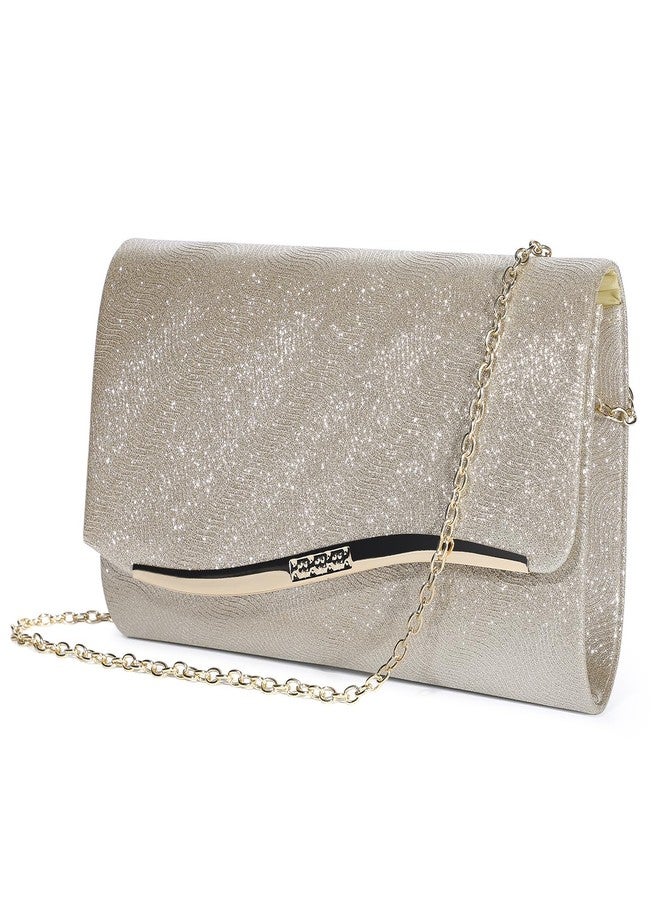 UBAYMAX Evening Bag Clutch Purses for Women Lady Girl Handbags Crossbody Bag Wedding Bag for Prom Cocktail Party Wedding Engagement (Gold), Gold - C, Evening Bag - Image 1