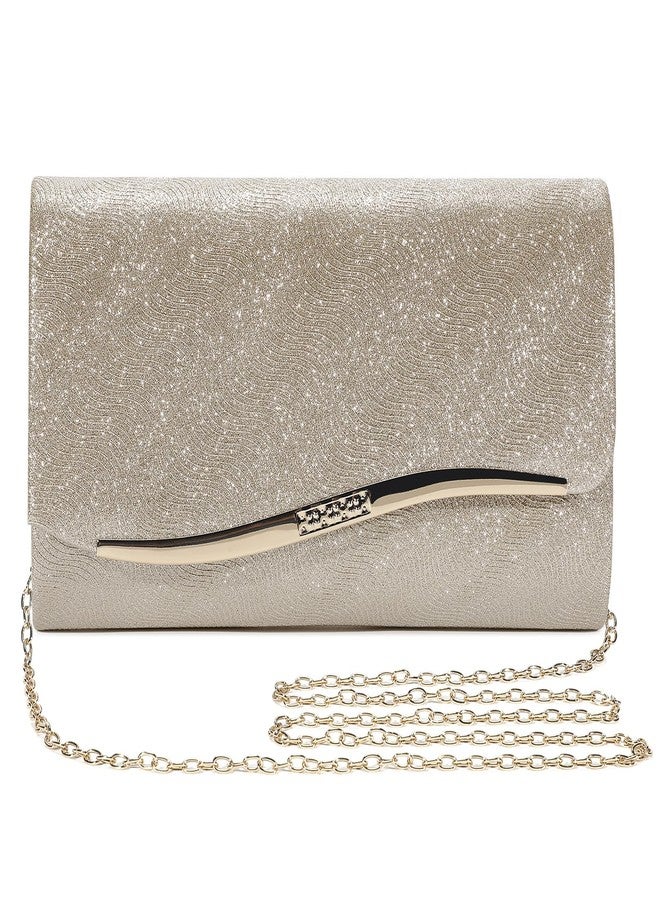 UBAYMAX Evening Bag Clutch Purses for Women Lady Girl Handbags Crossbody Bag Wedding Bag for Prom Cocktail Party Wedding Engagement (Gold), Gold - C, Evening Bag - Image 4