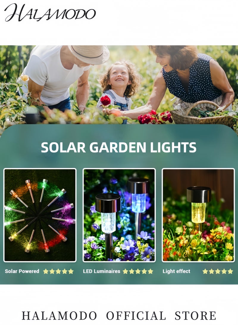 HALAMODO 10-Piece LED Outdoor Solar Light Black/Clear 5.5x36.5centimeter - Image 2