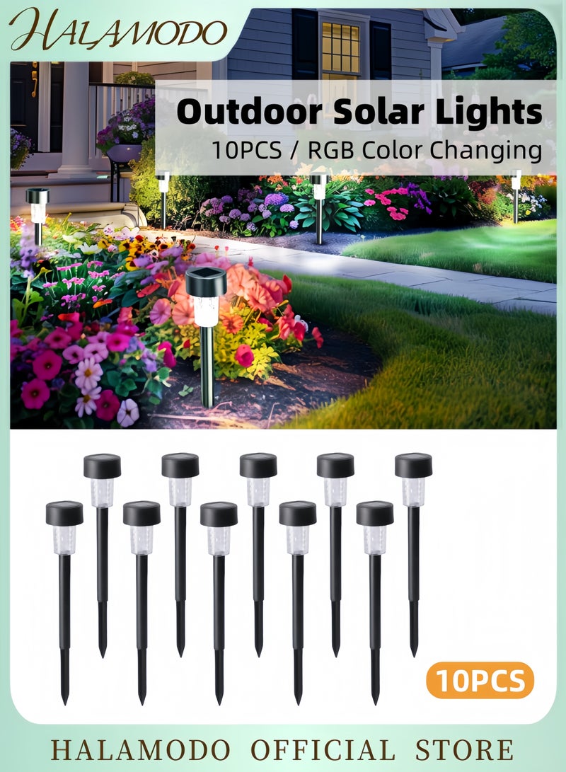 HALAMODO 10-Piece LED Outdoor Solar Light Black/Clear 5.5x36.5centimeter - Image 1
