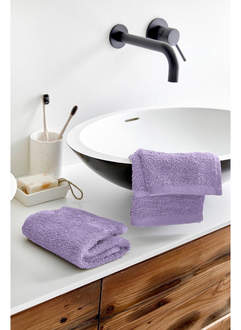 سيجنولا منشفة حمام سيجنولا 50×90 سم موف سادة، قطن 100%. - Image 2