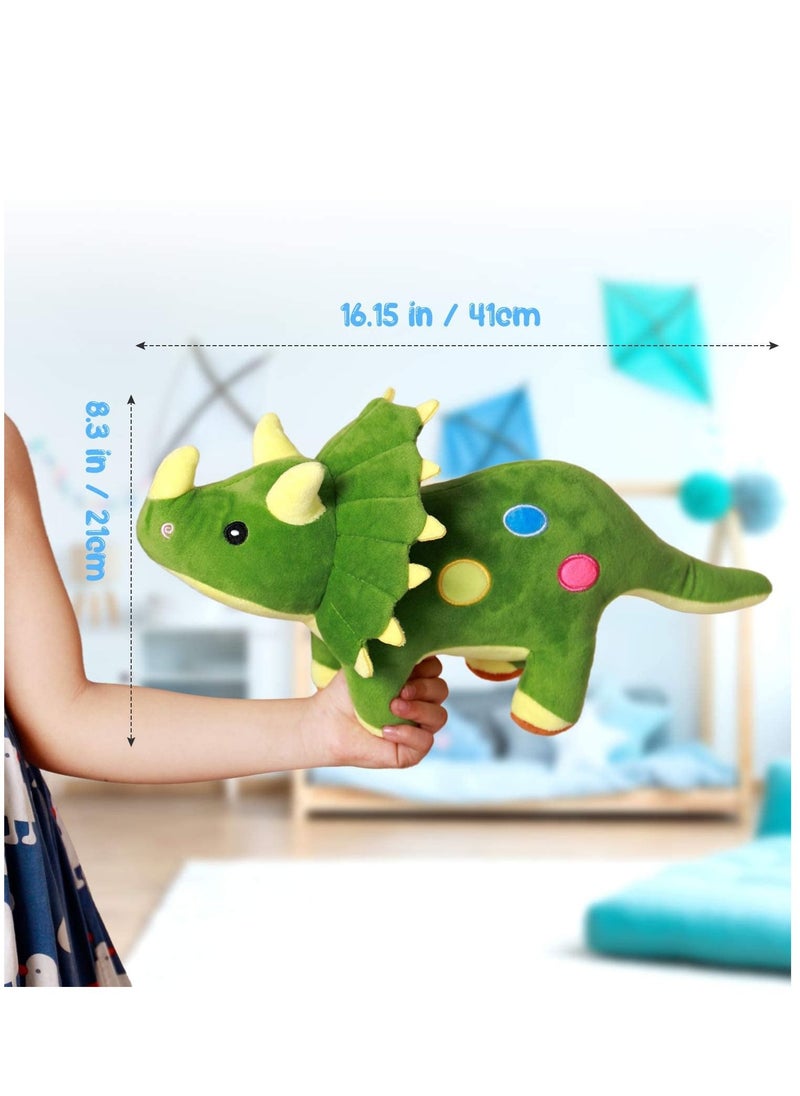 Dinosaur Plush Toy, 16" Stuffed Animal Triceratops Throw Plushie Pillow Doll Soft Green Fluffy Friend Hugging Cushion Present Soft Plush Stuffed Animal Dino Plushie for Every Age & Occasion - pzsku/Z0CCAF02DDD31EE0FA3F6Z/45/_/1683629939/6fe390d1-6148-41a0-b6ec-4432d8e2d371