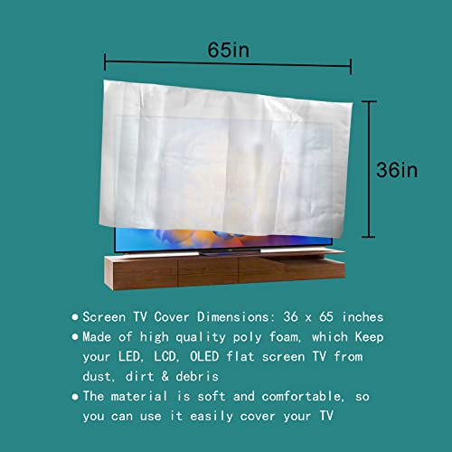SKARUMMER Foam Flat Screen TV Cover Fits Up to 65''W x 36''H, Flat Screen TV Protection During House Moving, Storing, or Home Renovation - Image 2
