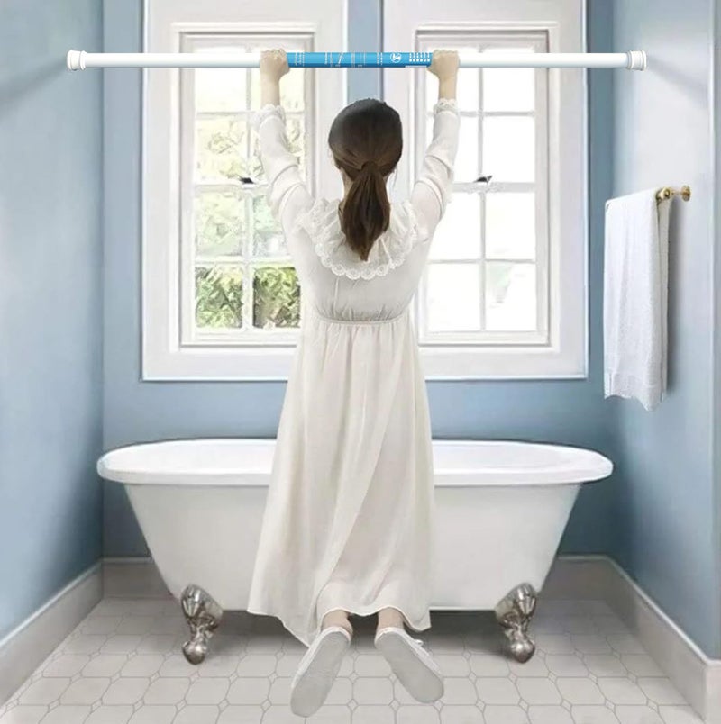 Home-Cloud HomeCloud Expandable Shower Curtain Rod, Extendable Room Divider without Drilling, Adjustable Shower Rod, Sturdy & Rust Resistant Rod (White Pack Of 1, Extendable- 110 to 200 Cm) - Image 5