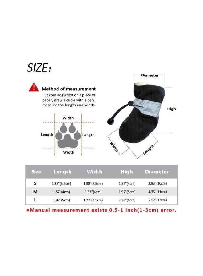 Pet Dog Shoes, No Slip Waterproof Socks Soft Keep warm Cotton Padded Boots(Black #3)  - Image 1