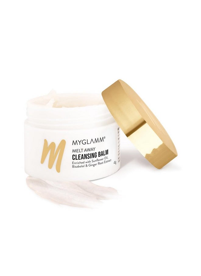 MyGlamm Melt Away Cleansing Balm | Sulphate Free Waterproof Makeup Remover, Nourishes & Hydrates Skin Enriched With Sunflower Oil & Bisabolol (45G)  - Image 1