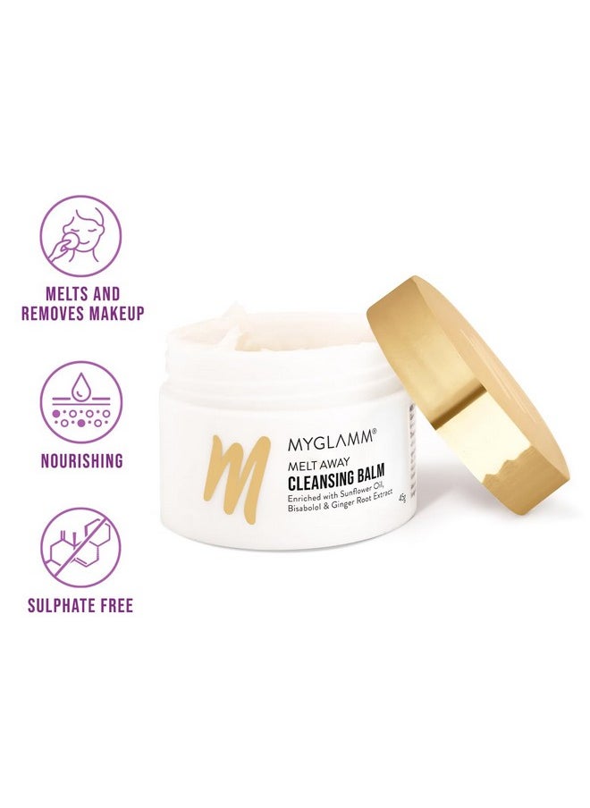 MyGlamm Melt Away Cleansing Balm | Sulphate Free Waterproof Makeup Remover, Nourishes & Hydrates Skin Enriched With Sunflower Oil & Bisabolol (45G)  - Image 2
