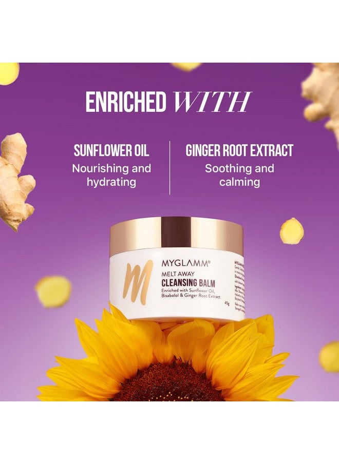 MyGlamm Melt Away Cleansing Balm | Sulphate Free Waterproof Makeup Remover, Nourishes & Hydrates Skin Enriched With Sunflower Oil & Bisabolol (45G)  - Image 5