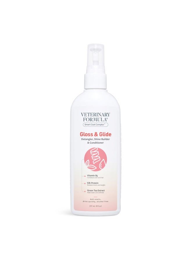 Veterinary Formula Smart Coat Complex Gloss & Glide Detangler, 8 Fl oz – Shine Builder, Conditioner Spray for Dogs – Quickly Detangles Matted Hair – With Silk Protein and Antioxidants - Image 1