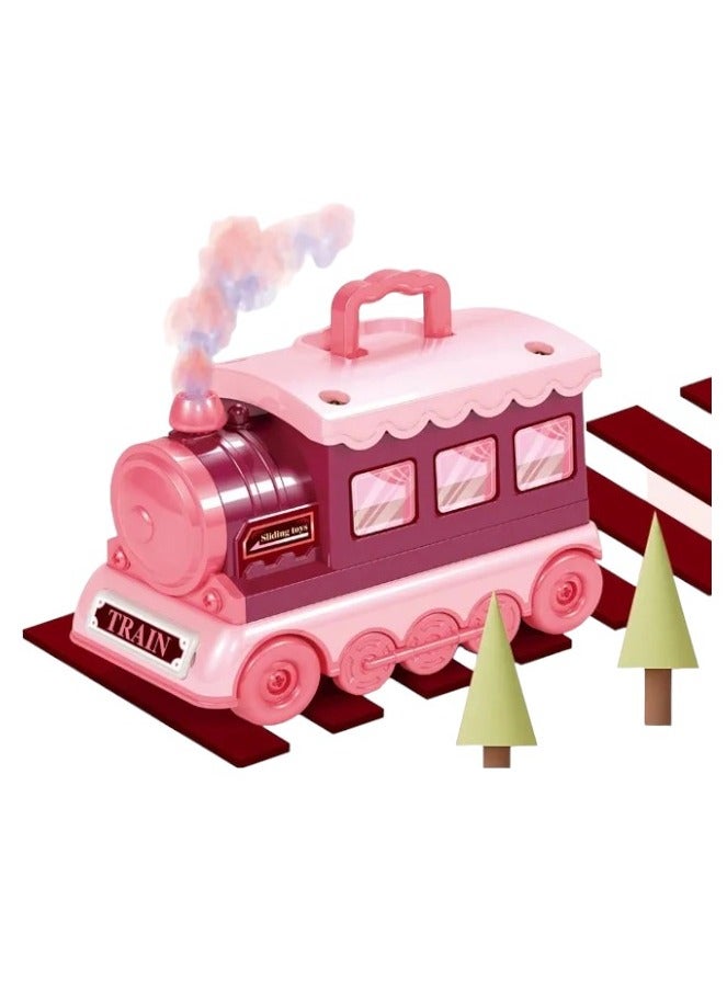 Toy Box Portable Train 2 in 1 Plastic Beauty Dressing Make up Set Toys for Kids - Image 4
