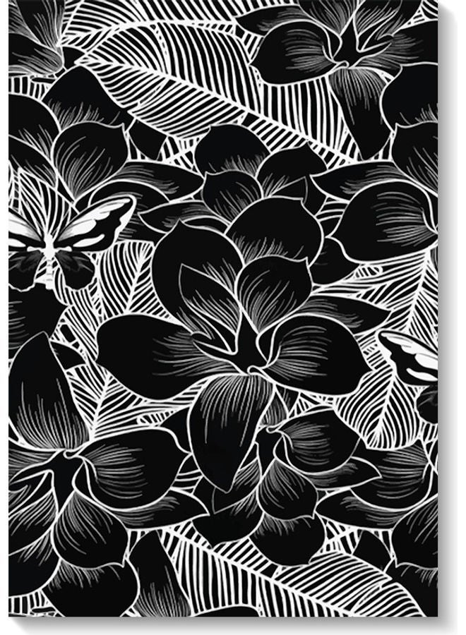 RYN Flowers Black And White Wall Art Multicolour 40x60cm - Image 1
