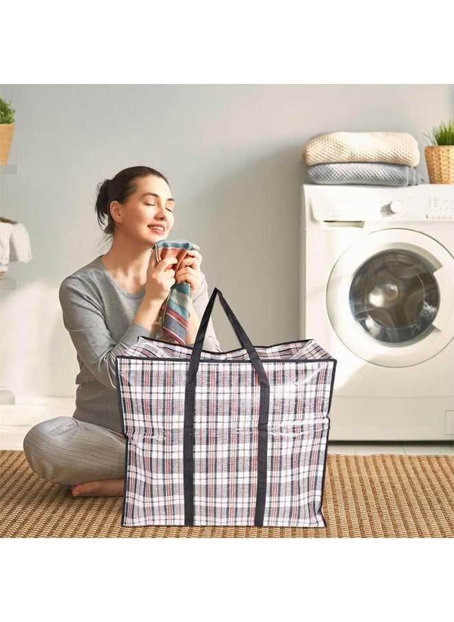 DUNISO 6 Pcs Laundry Bag，Heavy Duty Storage Bags,Reusable Strong Clothes Storage Bags,Super Sturdy And Durable, Waterproof And Moisture-Proof,Large Laundry bags with Zips Storage Bags Best for Moving House Clothing & Wardrobe Storage Packing,70*50*25cm  - Image 4