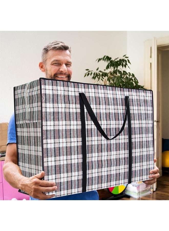 6 Pcs Laundry Bag，Heavy Duty Storage Bags,Reusable Strong Clothes Storage Bags,Super Sturdy And Durable, Waterproof And Moisture-Proof,Large Laundry bags with Zips Storage Bags Best for Moving House Clothing & Wardrobe Storage Packing,70*50*25cm
