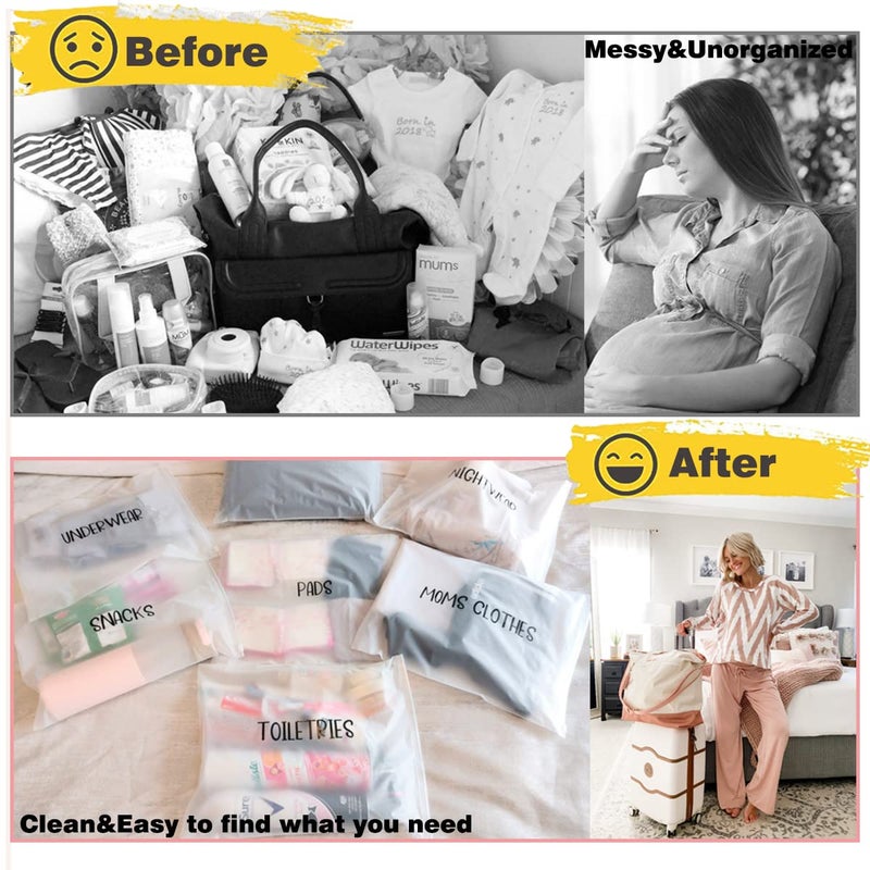 Agromusk 15 Pack Hospital Bags for Labor and Delivery,11 x 14 Inch Maternity Hospital Bag Essentials for Mommy Dad Newborn Baby,Diaper Bag Organizing Pouches Pre Packed Bag First Time New Mom Must Haves - Image 5