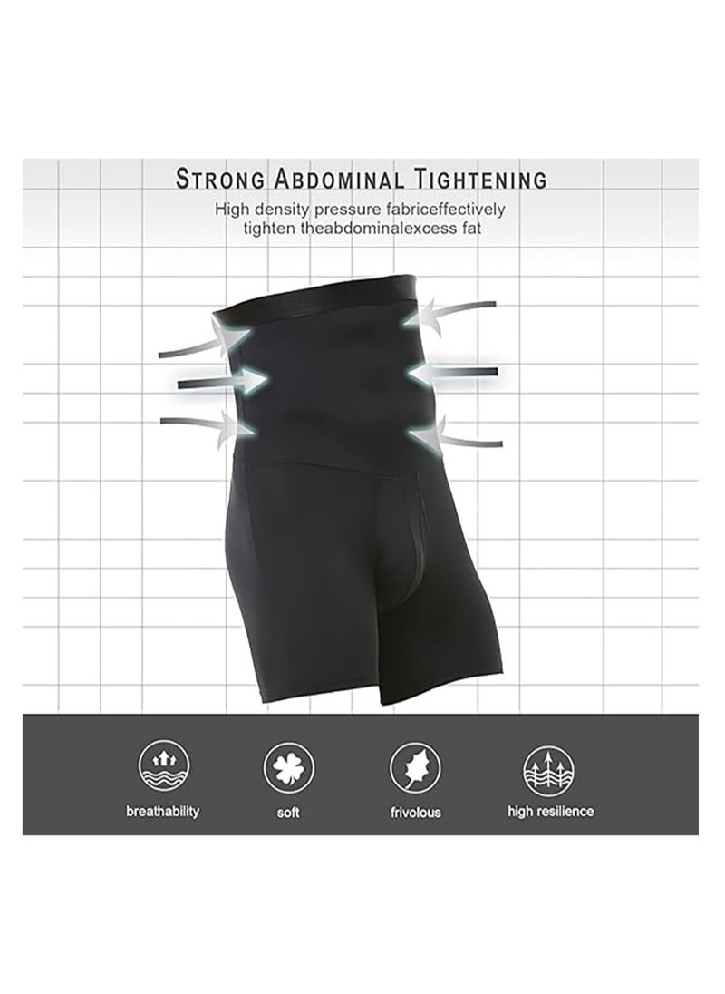 Excefore Men Tummy Control Shorts, High Waist Underwear Slimming Shapewear Body Shaper Leg Boxer Briefs, L  - Image 2