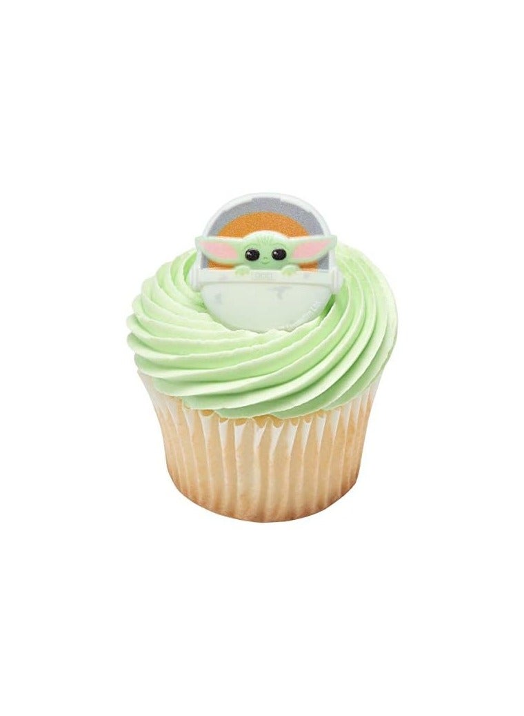 Decopac 24 Star Wars The Mandalorian The Child Baby Yoda Cupcake Rings Toppers - Image 1