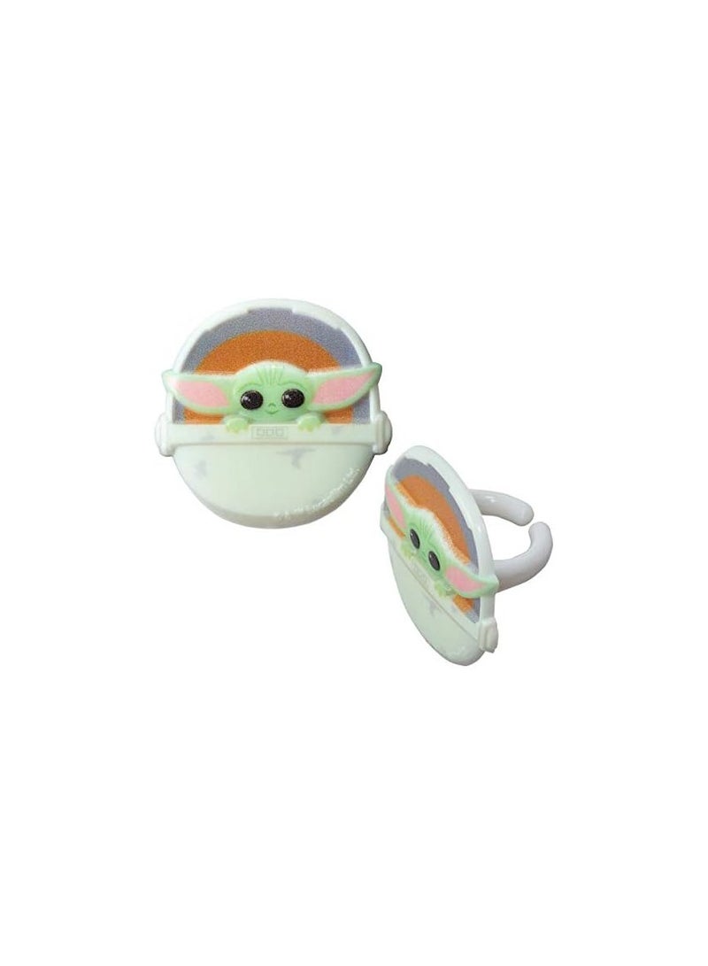 Decopac 24 Star Wars The Mandalorian The Child Baby Yoda Cupcake Rings Toppers - Image 2