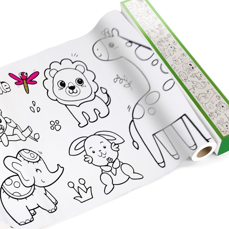 NUOVI Drawing Roll (Jungle Themed) | 300 cm x 30 cm | DIY Color Filling Sticker Roll | Large Coloring Poster for Toddlers & Kids | Ideal for Gift, School, Birthday & More - Image 5