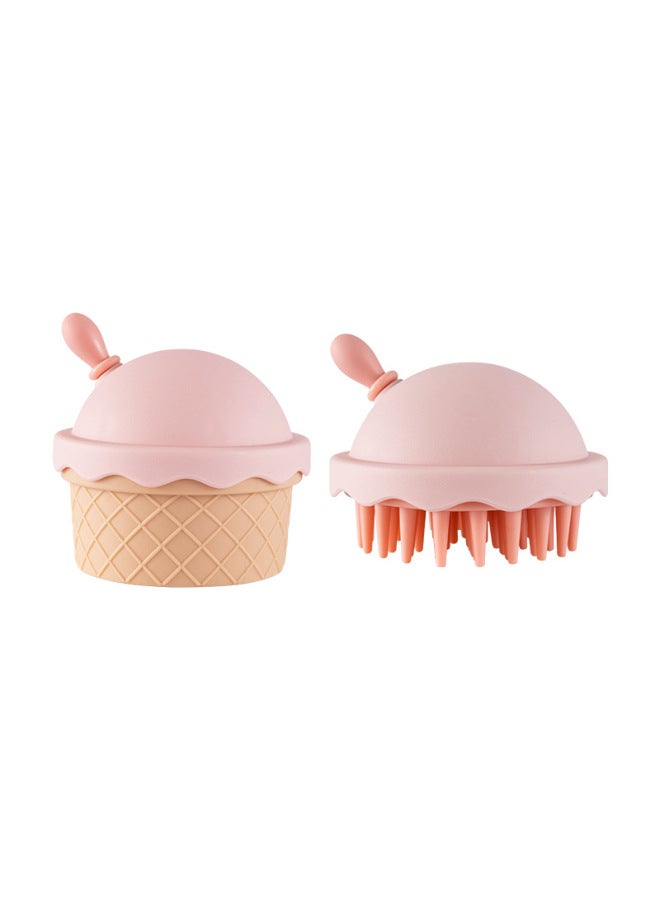 Ice Cream Shaped Wet And Dry Cleaning And Anti-itch Shampoo Brush Portable Universal Soft Tooth Cleaning Dandruff Massage Brush