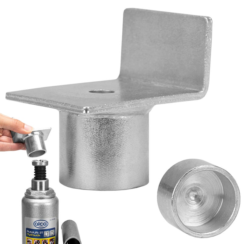 alca L-shaped Metal Adapter Bracket Fits Hydraulic Bottle Jack Open End Lifting Support Caravan Camping 430800 - Image 1
