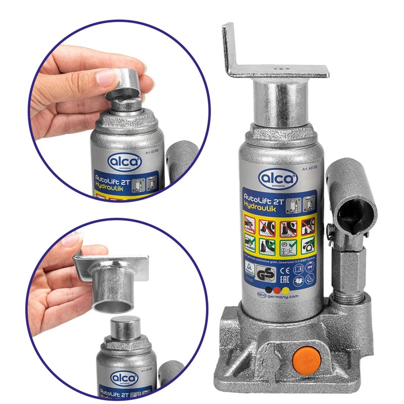 alca L-shaped Metal Adapter Bracket Fits Hydraulic Bottle Jack Open End Lifting Support Caravan Camping 430800 - Image 2