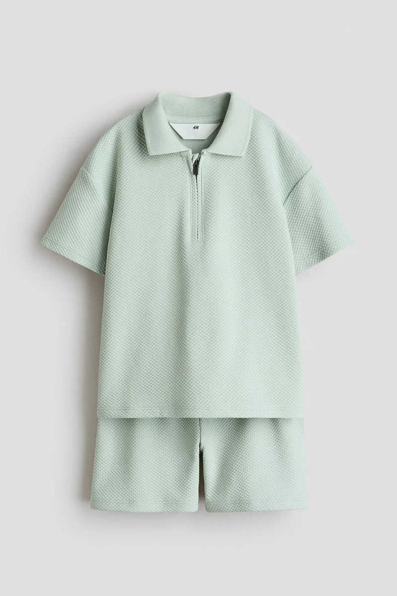 H&M 2-piece textured jersey set