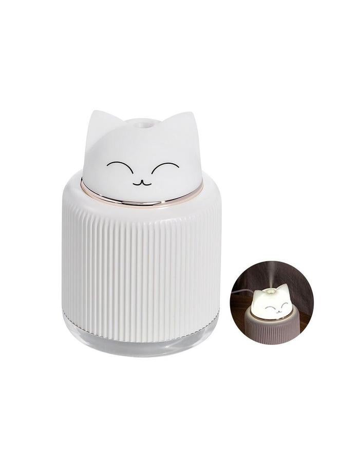 300ml Ultrasonic USB Night Light Mist Cat Air Humidifier White 16cm - Image 2