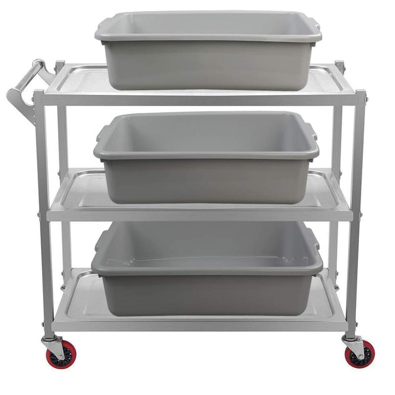 Ggbin Plastic Dish Tubs, Commercial Bus Box/Wash Basin Tote Box, 3-Pack(Grey, 13L) - Image 3