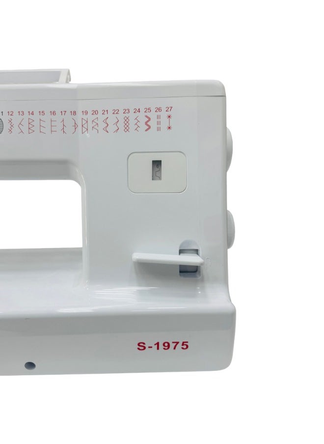 fakhro_sewing_machines - FSM Long Arm Mechanical Sewing & Quilting Machine with Quilting Guide | Large 12” (30 C.M.) Workspace and 28 Built in Stitches | Built-in Needle Threader |Hands Free Presser Foot|Programmable Needle Up & Down Control 90W AC Motor|Made in Taiwan 64cm X 24cm X 31cm white color - Image 1