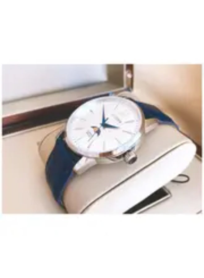 Citizen AK5000-03A Moonphase 42mm Silver Dial Men’s Watch — Blue Leather Strap, Stainless - Image 3