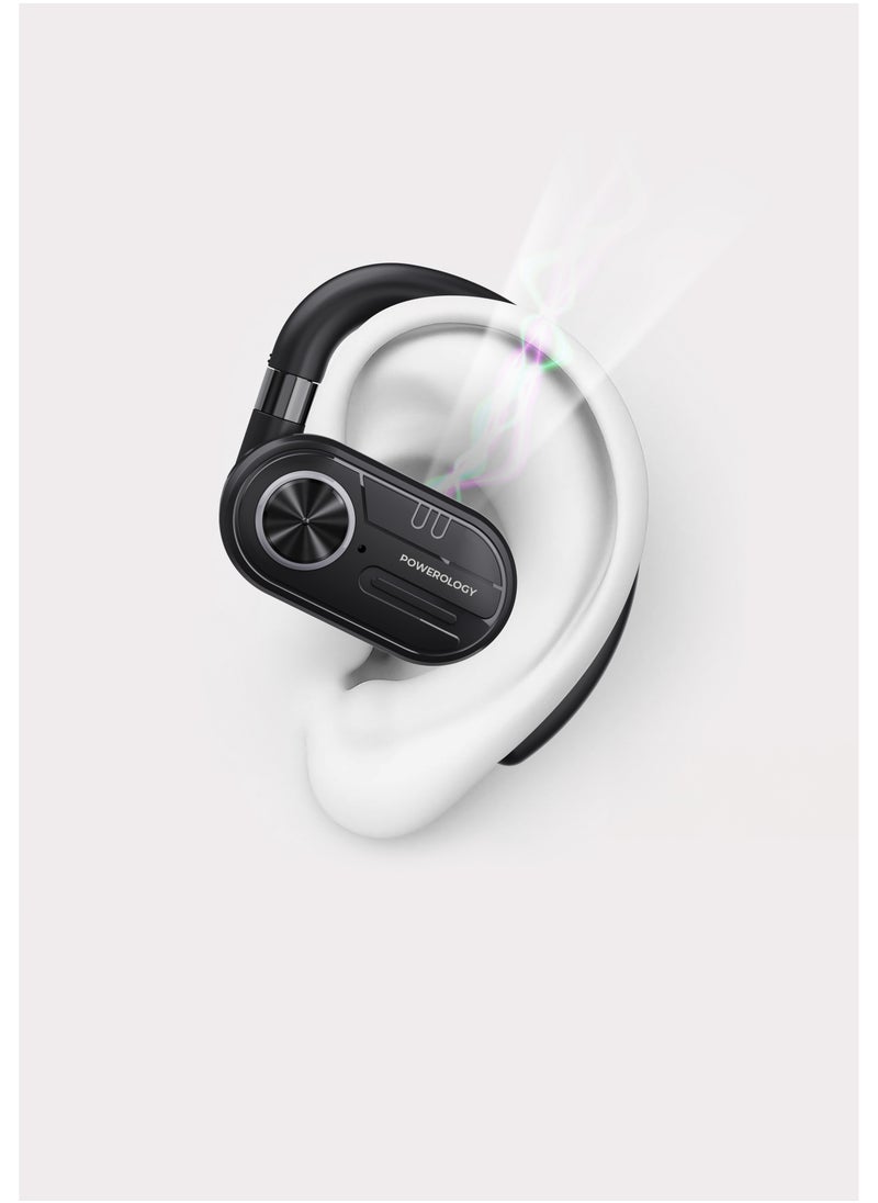 Powerology - Air Conduction ENC TWS Earbuds with Digital Display / Stereo type / Bluetooth Version 5.3 / 10m Wireless range / Immersive Hi-Fi Audio / Open - Ear Wireless / Black - Image 1
