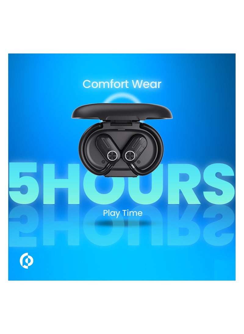 Powerology - Air Conduction ENC TWS Earbuds with Digital Display / Stereo type / Bluetooth Version 5.3 / 10m Wireless range / Immersive Hi-Fi Audio / Open - Ear Wireless / Black - Image 1