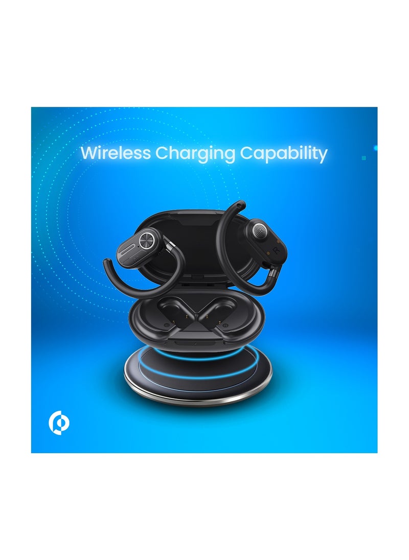 Powerology - Air Conduction ENC TWS Earbuds with Digital Display / Stereo type / Bluetooth Version 5.3 / 10m Wireless range / Immersive Hi-Fi Audio / Open - Ear Wireless / Black - Image 1