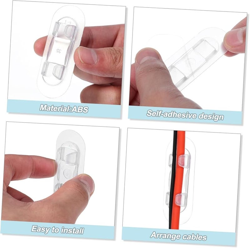 30 Pack White Cable Clips Cord Organizer Wall Wire Clamp Holders for Appliances - Image 5