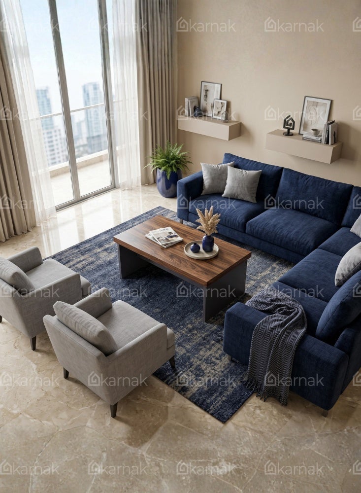 Karnak Modern Bartlett Coffee Table | Compact Console Table | Concrete Centre Table | Rectangular Tables for Home Office & Living Room Furniture - Image 2