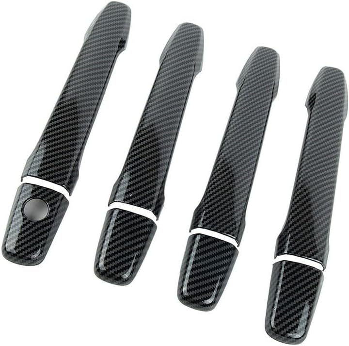 Carbon Fiber Style Door Handle Covers for Mitsubishi Lancer EX Evolution X (2008–2017), 4 Piece ABS Trim Set, Left Hand Drive Only, Easy Peel and Stick Installation - Image 5