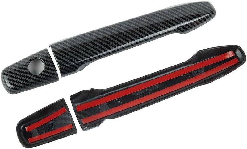 Carbon Fiber Style Door Handle Covers for Mitsubishi Lancer EX Evolution X (2008–2017), 4 Piece ABS Trim Set, Left Hand Drive Only, Easy Peel and Stick Installation - Image 4