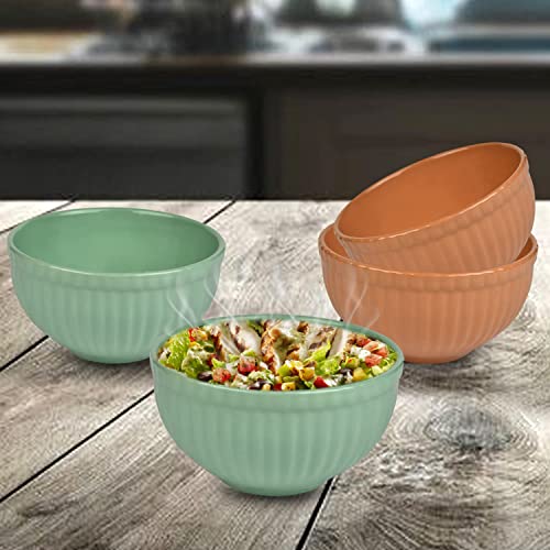 URBAN CHEF Ceramic Bowl | 500 ml | Kitchen Accessories Items for Home, Serving Bowl,Bowl Set for Gift, Microwave Safe Bowl Set, Ice Cream Bowl, Prism Ceramic Handcrafted (Set of 4 - Colour May Vary) - Image 1