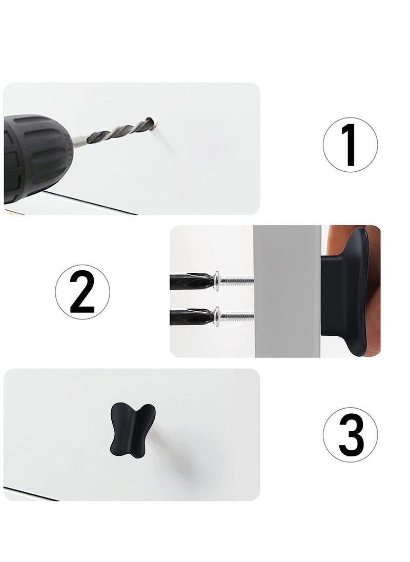 SYOSI - Cabinet Knobs Drawer Dresser Pulls Animal Hardware Alloy Handles Furniture Cupboard Wardrobe Door Handle Butterfly 4 Pcs Black - Image 1