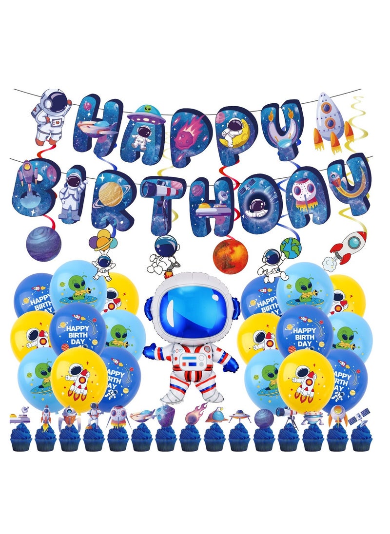 xppier Astronaut Theme Birthday Decorations for Children's Birthday Supplies  - Image 1