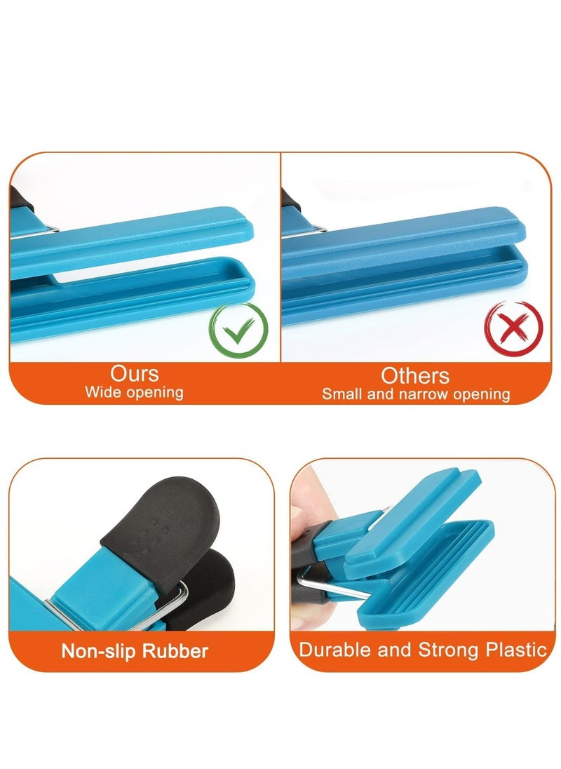 Oasisgalore - 8 Pack Assorted Sizes,Colors Chip Clips, Wide Open Food Bag Clips with Airtight Seal (4 Large, 4 Small) - Image 1