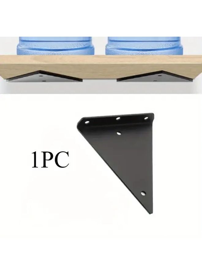 1PC Black Invisible Floating Shelf Bracket Heavy Duty Triangular Metal Wall Mount Support - Image 1