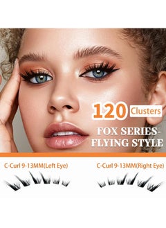 ZODENIS 120Pcs Lashes Cluster DIY Lash Extension Kit Fox Series 9-16mm Mix Individual Lashes Fox Eye Lashes Natural Look Cluster Lashes C Curl Wispy False Eyelashes Lashes Kit  - Image 5