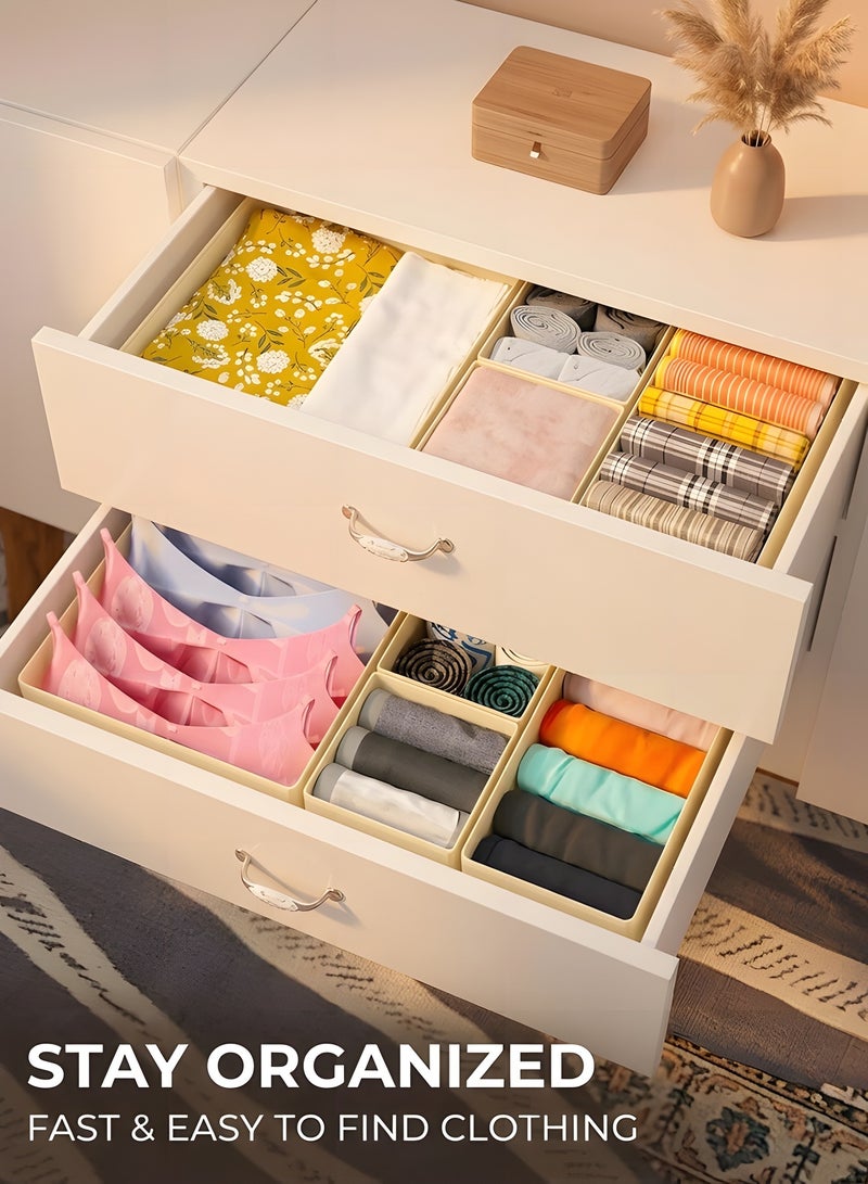 Beauenty Drawer Organizer Clothes, 12 Pack Dresser Organizer Bins for Nursery, Closet Organization and Storage Dividers for Clothing, Baby Clothes, Underwears, Socks (12) - Image 5